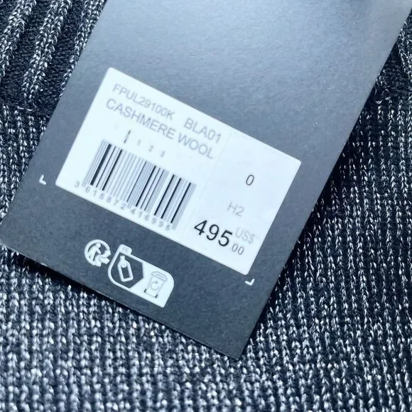 The Kooples button-shoulder metallic black turtleneck sweater NWT - Picture 9 of 12